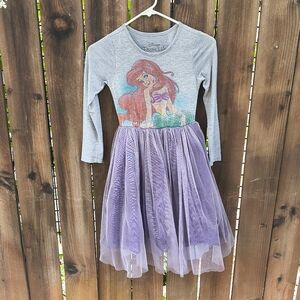 DISNEY | Girls Little Mermaid Gray and Purple Tulle Dress